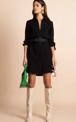 Jonah Mini Shirt Dress In Black