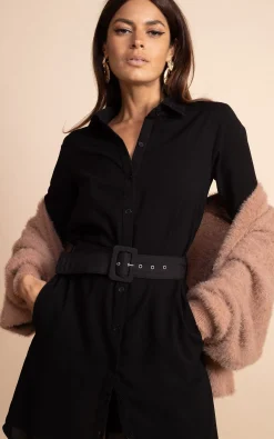 Jonah Mini Shirt Dress In Black