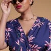 Kansas Mini Wrap Dress In Bamboo Navy Base - Extended Sizing