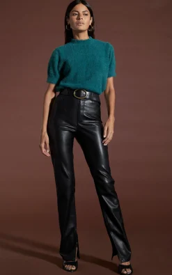 Millie Cropped Knit Top In Forest Green