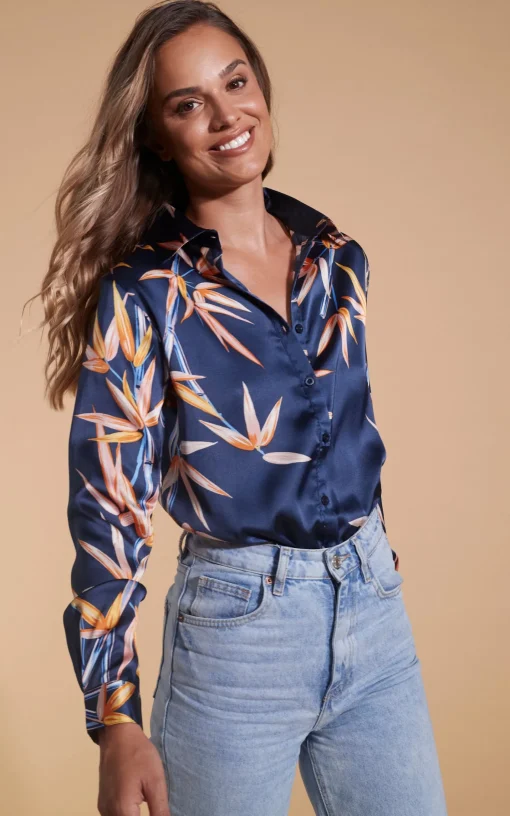 Nevada Satin Shirt In Bamboo