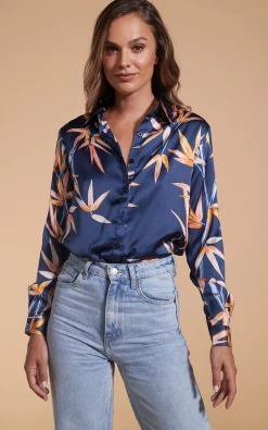 Nevada Satin Shirt In Bamboo