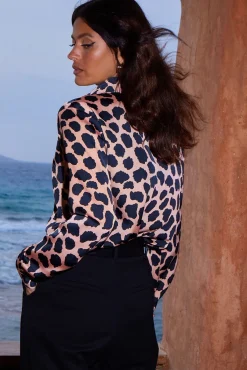 Nevada Satin Shirt In Natural Cloud