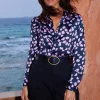 Nevada Satin Shirt In Pink On Black Cloud