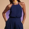 Nina Halter Cami Top In Navy