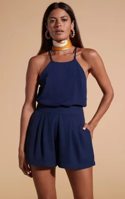 Nina Halter Cami Top In Navy