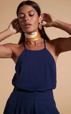 Nina Halter Cami Top In Navy