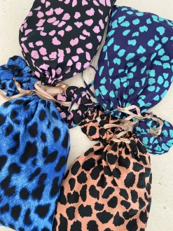 Oona Shortie Pj Set In Bright Blue Leopard