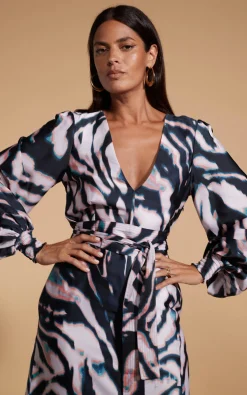 Remy Maxi Dress In Watercolour Zebra