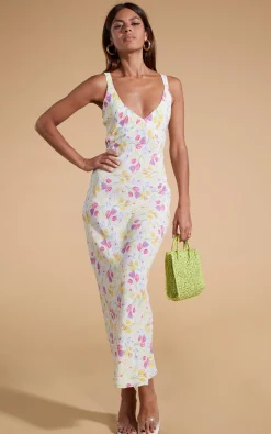 Sabrina Midaxi Dress In White Tulip