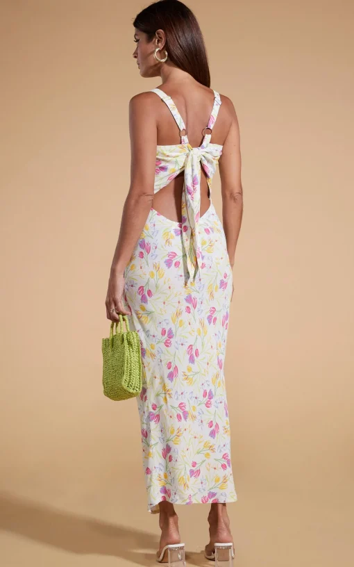 Sabrina Midaxi Dress In White Tulip