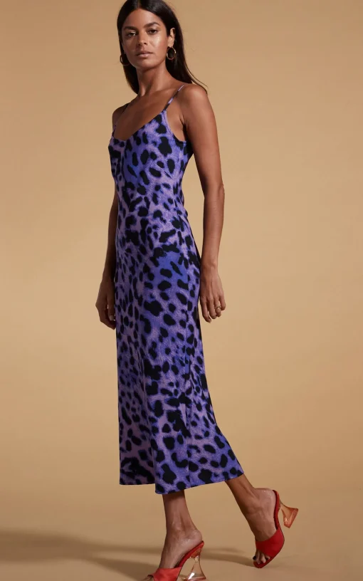 Sienna Midaxi Dress In Lilac Leopard