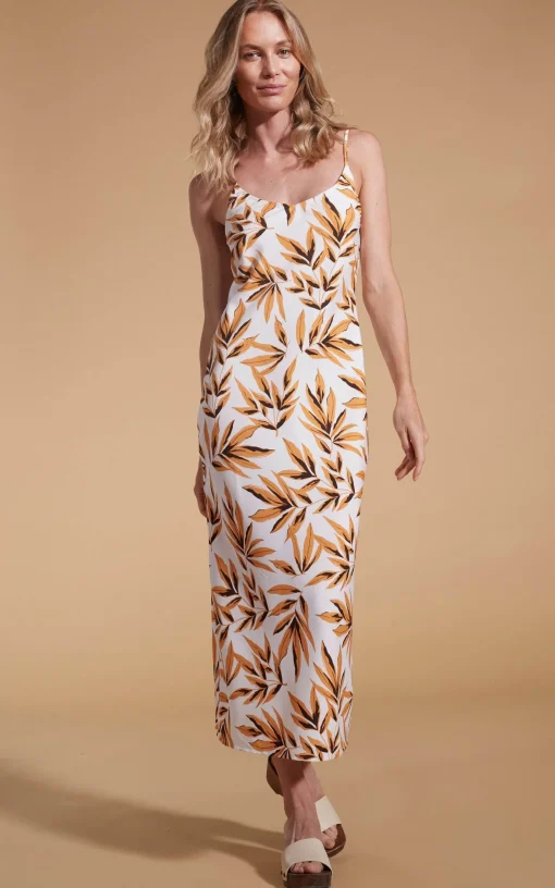 Sienna Midaxi Slip Dress In Tropic Natural