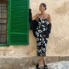 Sienna Midaxi Slip Dress In Oversized Mono Leopard