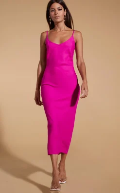 Sienna Midaxi Slip Dress In Magenta
