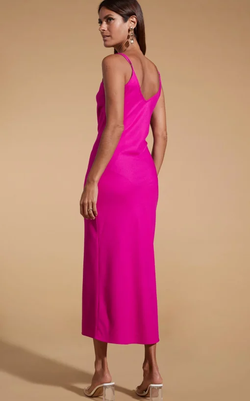 Sienna Midaxi Slip Dress In Magenta