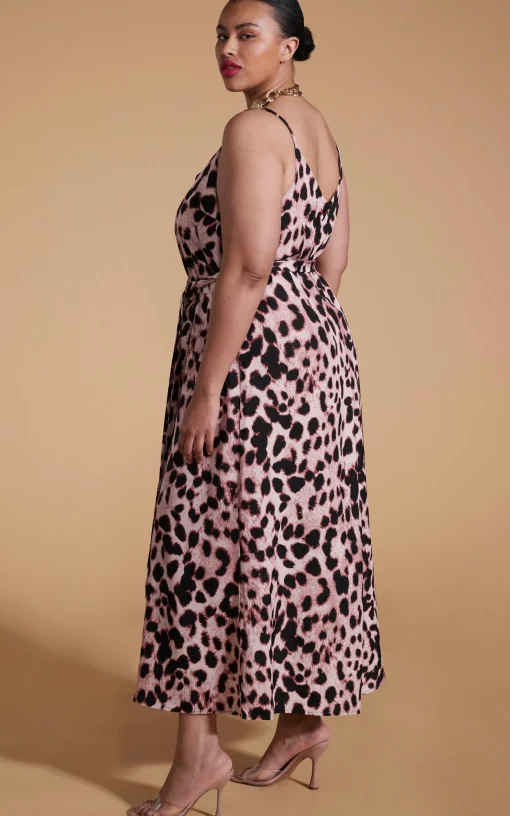 Sookie Slip Dress In Blush Leopard - Extended Sizing