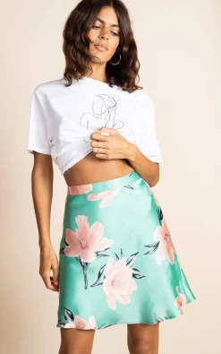Stevie Mini Skirt In Sage Base Tulip