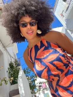 Sunset Dress In Abstract Leaf - Extended Sizing