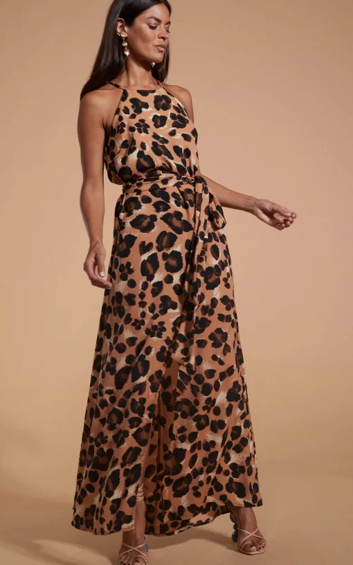 Sunset Dress In Painted Leopard