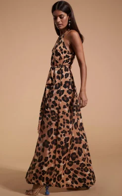 Sunset Dress In Painted Leopard