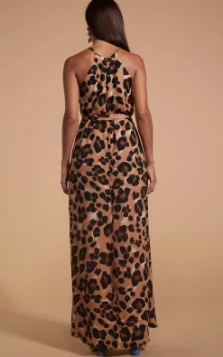 Sunset Dress In Painted Leopard