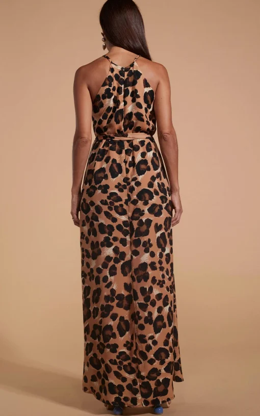 Sunset Dress In Painted Leopard