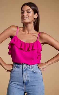 Susie Frill Cami Top In Magenta
