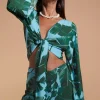 Takumi Top In Vintage Palm Blue Base