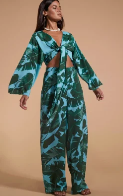 Takumi Top In Vintage Palm Blue Base