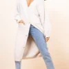 Taylor Longline Cardigan In Sand