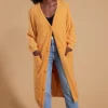 Taylor Longline Cardigan In Apricot