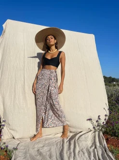 Whitney Maxi Wrap Skirt In Leopard