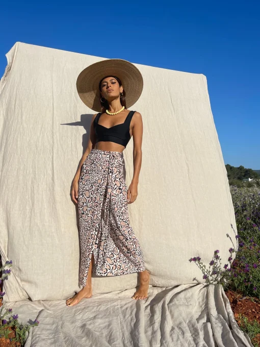 Whitney Maxi Wrap Skirt In Leopard