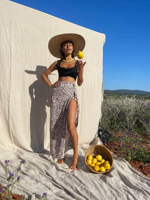 Whitney Maxi Wrap Skirt In Leopard