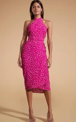 Whitney Maxi Wrap Skirt In Odd Dot Pink On Magenta