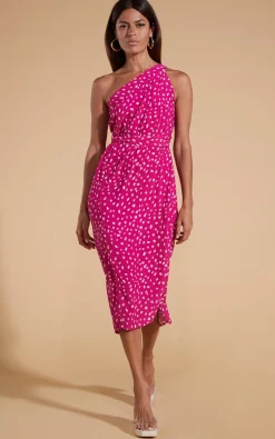 Whitney Maxi Wrap Skirt In Odd Dot Pink On Magenta