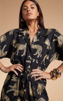 Zeta Jumpsuit In Roaming Leopards