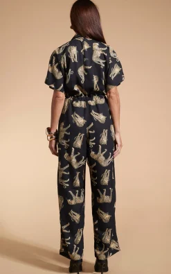 Zeta Jumpsuit In Roaming Leopards