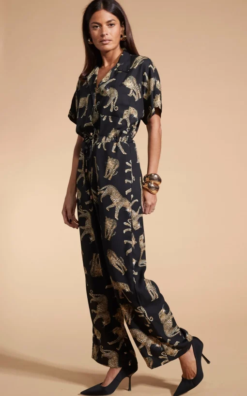 Zeta Jumpsuit In Roaming Leopards